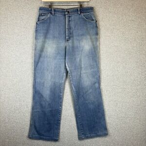 Vintage Wrangler Jeans Women‎ 33x28 Light Wash Straight Leg Made USA 80s 90s